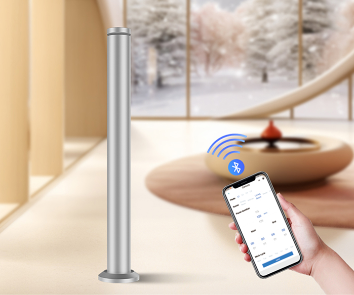 Silver floor-standing K28S scent diffuser with Bluetooth app
